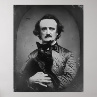 Poster Edgar Allan Poe avec le chat noir