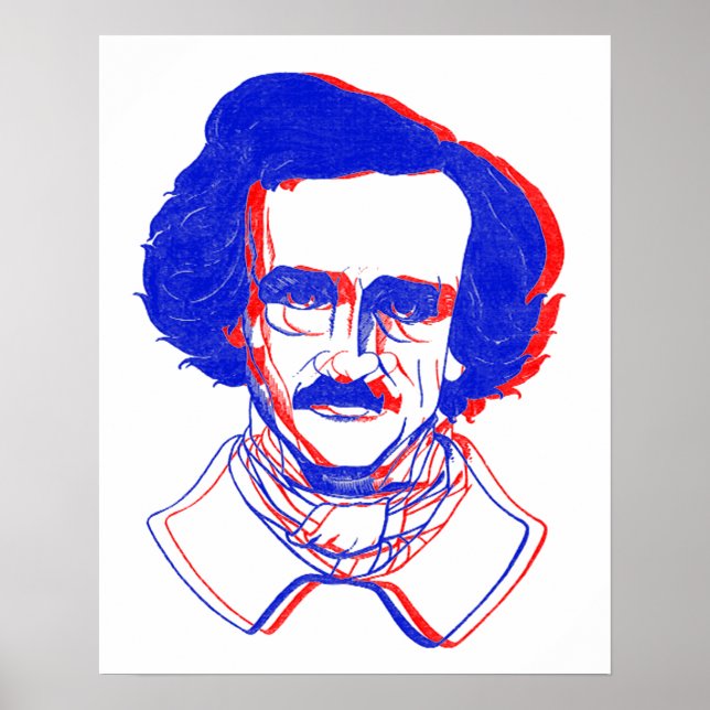 Poster Edgar Allan Poe en 3D (Devant)