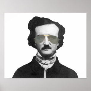 Poster Edgar Allan Poe en lunettes de soleil