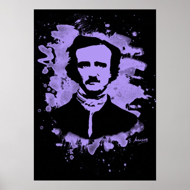 Poster Edgar Allan Poe Hommage (violet) (Devant)