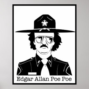 Poster Edgar Allan Poe Poe (noir sur le blanc)