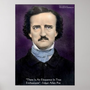 Poster Edgar Allen Poe "Enthousiasme" Citation de sagesse