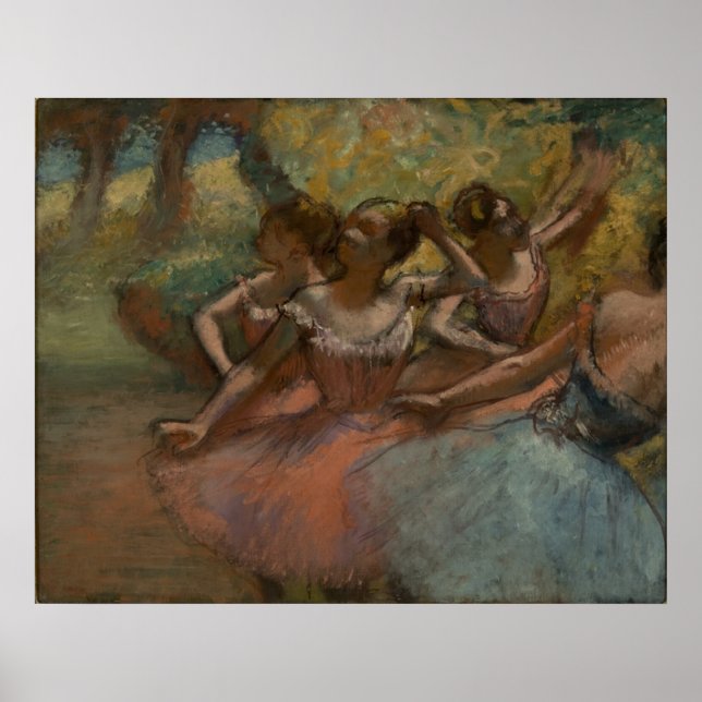 Poster Edgar Degas - 4 Ballerinas sur scène 1885-90 Danse (Devant)