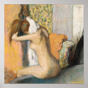 Poster Edgar Degas   après Bath, cou de séchage de femme