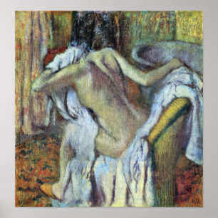 Poster Edgar Degas - Après le bain pour sécher la femme
