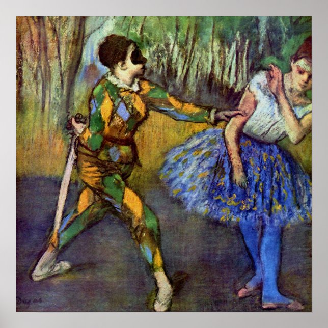 Poster Edgar Degas - "Arlequin & Columbine" (Devant)