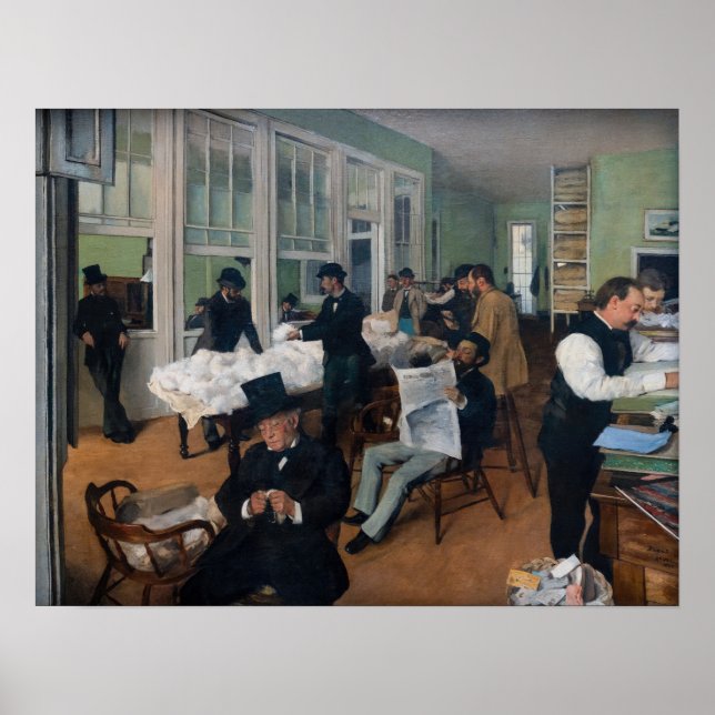 Poster Edgar Degas - Bureau de coton à la Nouvelle-Orléan (Devant)