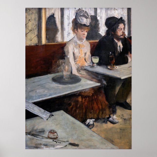 Poster Edgar Degas - Dans un café / L'Absinthe (Devant)