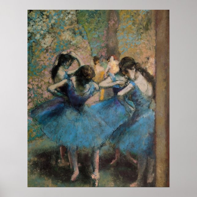 Poster Edgar Degas | Danseurs en bleu, 1890 (Devant)