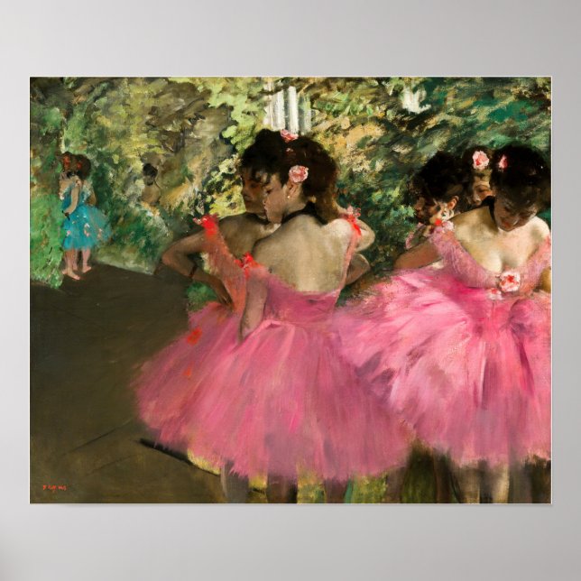 Poster Edgar Degas - Danseurs en rose (Devant)