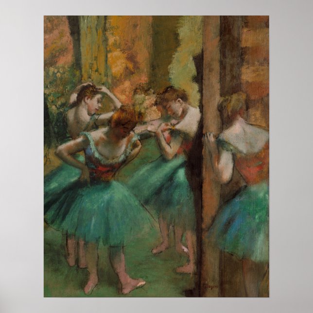 Poster Edgar Degas Danseurs rose et vert (Devant)