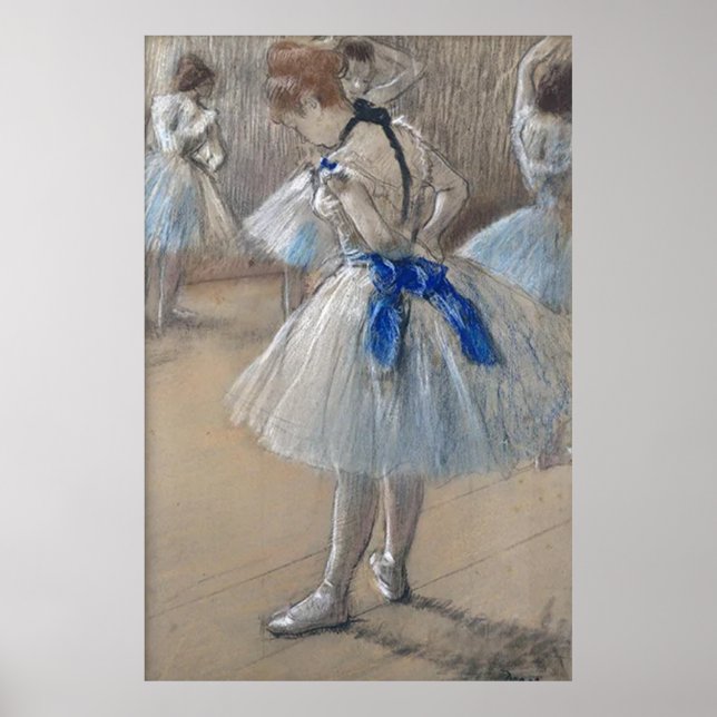 Poster Edgar Degas, Danseuse de ruban bleu (Devant)