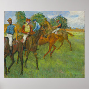 Poster Edgar Degas d'époque Avant la Course Cheval Art