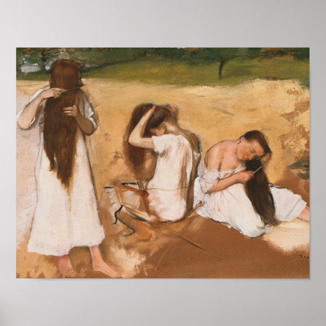 Poster Edgar Degas - Des Femmes Comportant Leurs Cheveux (Devant)