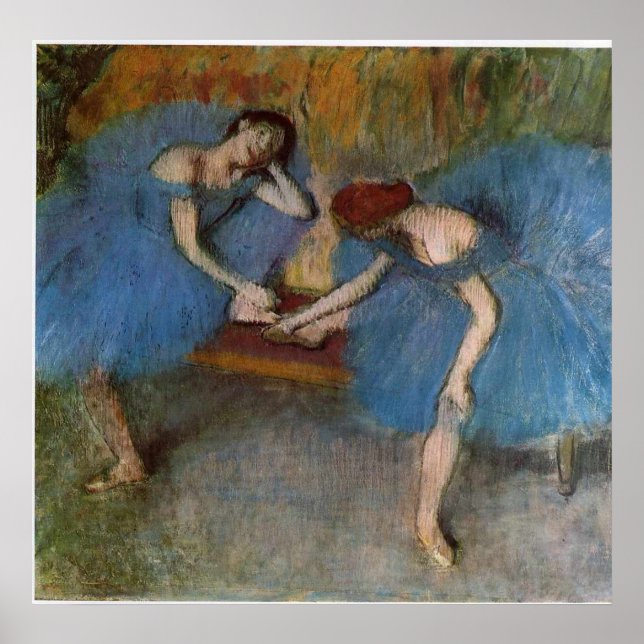 Poster Edgar Degas - Deux Danseurs Blue Tutu Redhead Danc (Devant)