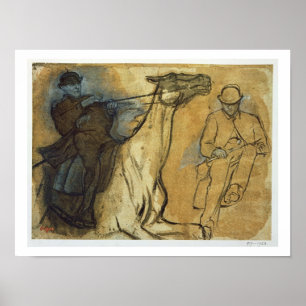 Poster Edgar Degas   deux études des cavaliers