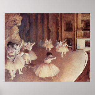 Poster Edgar Degas - Étape de ballet de la répétition de