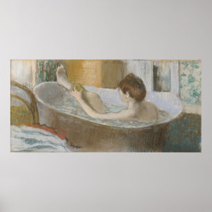 Poster Edgar Degas   Femme dans son bain, éponge sa jambe