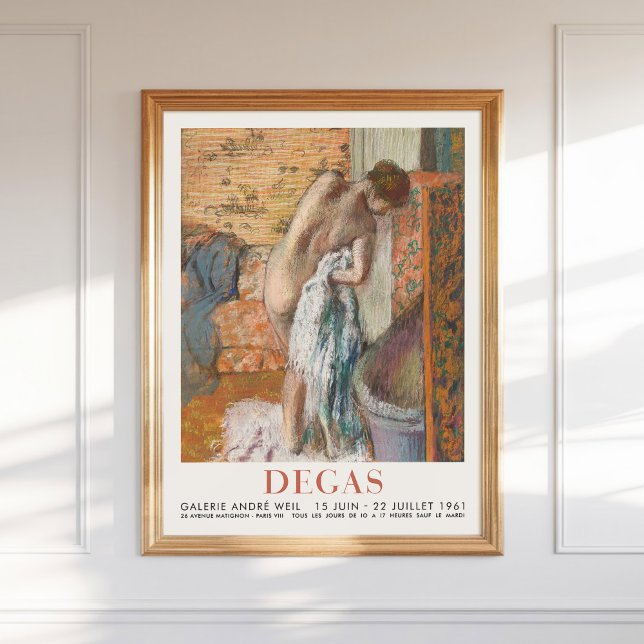 Poster Edgar Degas Femme Se Sécher Art Pastel (Créateur téléchargé)