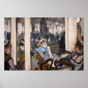 Poster Edgar Degas - Femmes sur une terrasse de café le s