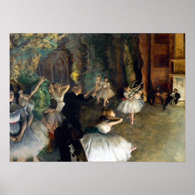 Poster Edgar Degas La répétition du ballet sur scène (Devant)