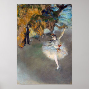 Poster Edgar Degas - L'Étoile / Danseur sur scène