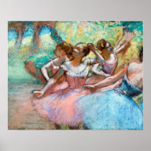 Poster Edgar Degas - Quatre Ballerinas sur scène