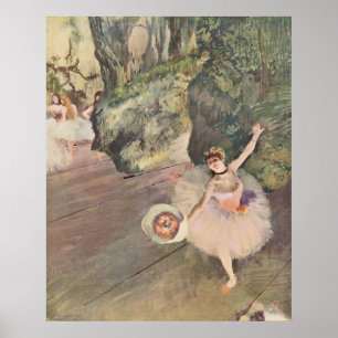 Poster Edgar Degas Star of Ballet w/ Flowers 1878 pastel