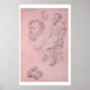 Poster Edgar Degas   Study for Portrait of Edouard Manet