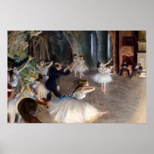 Poster Edgar Degas - The Rehearsal of the Ballet Onstage