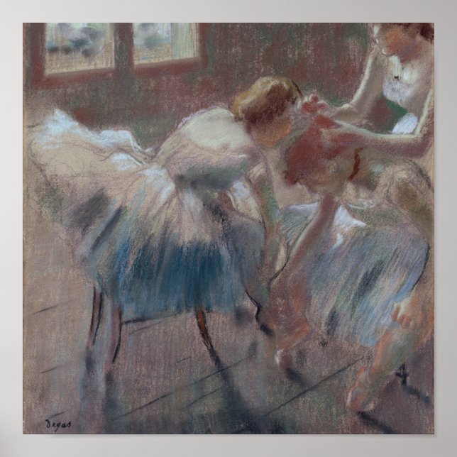 Poster Edgar Degas | Three Dancers Preparing for Class (Devant)