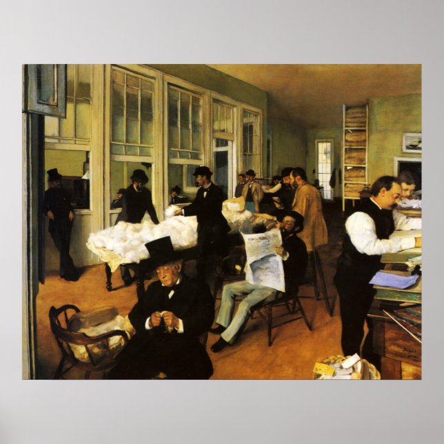 Poster Edgar Degas Un bureau de coton à la Nouvelle-Orléa (Devant)