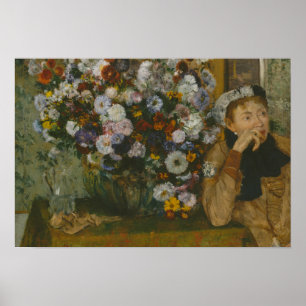 Poster Edgar Degas - Une femme assise à côté d'un vase