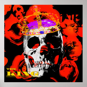 Poster Edgy King Skull Crown n'Rose
