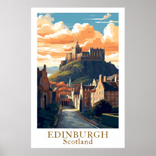 Poster Édimbourg Ecosse Voyage Artistique Château