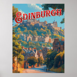 Poster Édimbourg vintage