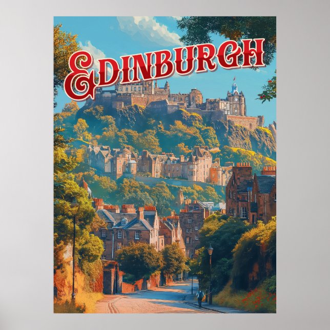 Poster Édimbourg vintage (Devant)
