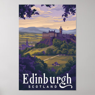 Poster Edinburgh Scotland Vintage Art Illustration de voy