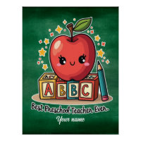 Editable Cute Teacher Apple Design