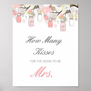 Poster Editable Devinez combien de baisers pour bientôt M