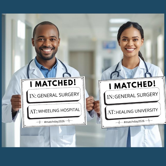 Poster Editable Match Day Sign Medical Graduation (Créateur téléchargé)