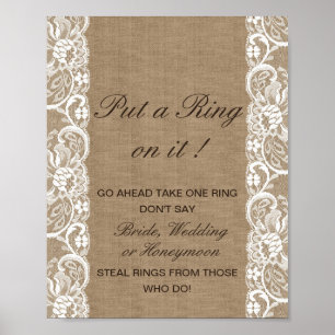 Poster Editable Mettez une bague sur elle Fête des mariée
