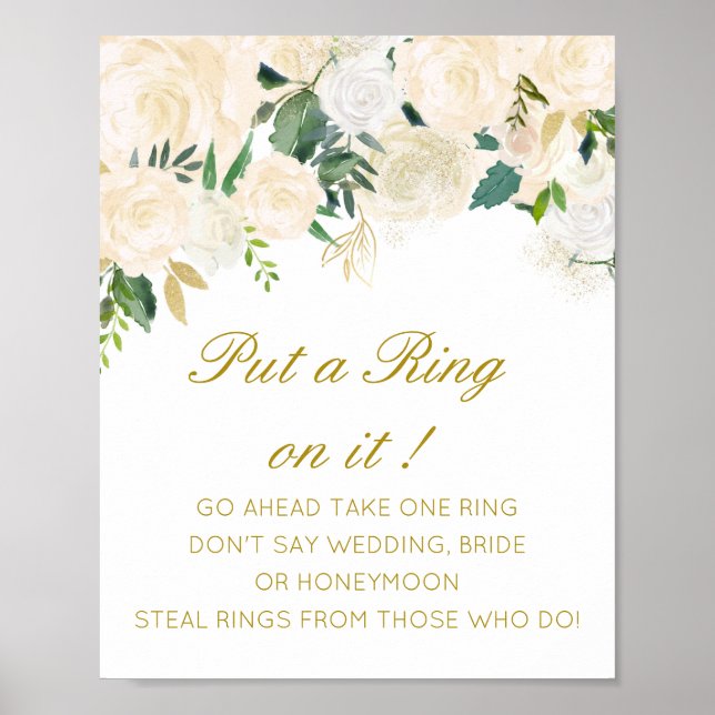 Poster Editable Mettez une bague sur elle Fête des mariée (Devant)