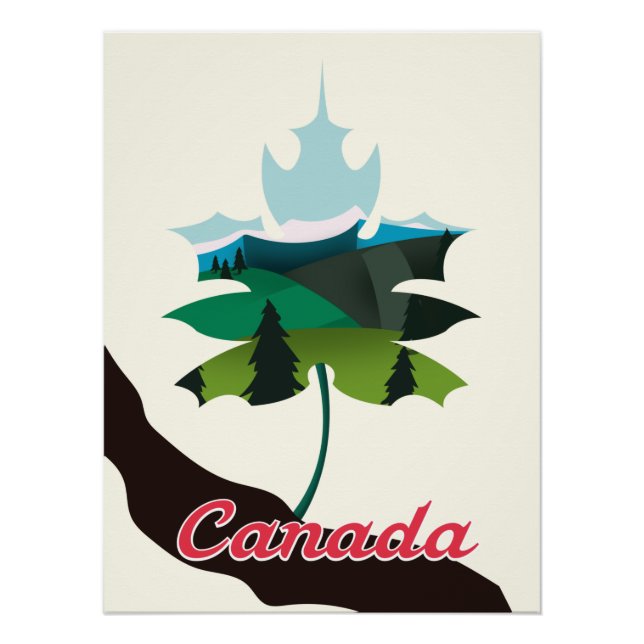 Poster édition feuille d'érable du Canada blanche (Devant)