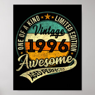 Poster Édition limitée Vintage 1996 30 ans 30e anniversai