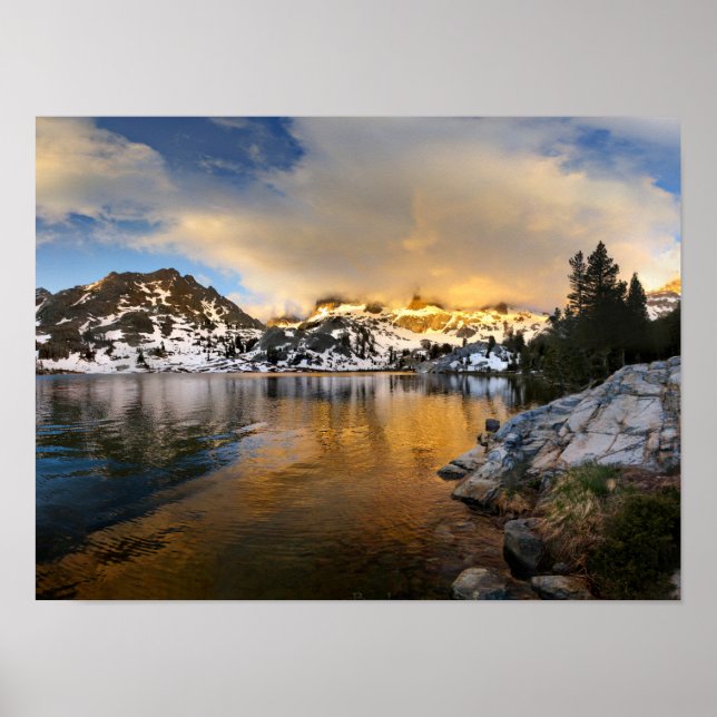 Poster Ediza Lake Sunset - Sierra Nevada Mounts (Devant)