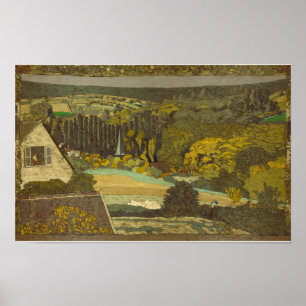 Poster Édouard Jean Vuillard Fenêtre Vue sur la forêt