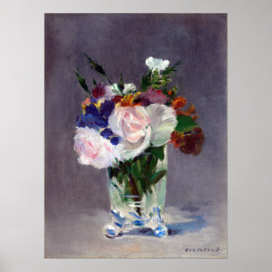 Poster Edouard Manet fleurit dans un vase de cristal