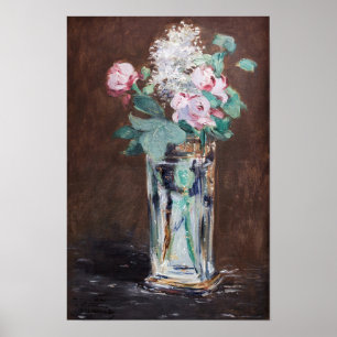 Poster Edouard Manet - Fleurs dans un vase de cristal