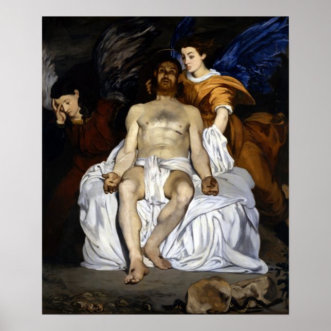 Poster Édouard Manet Le Christ mort avec les anges (Devant)